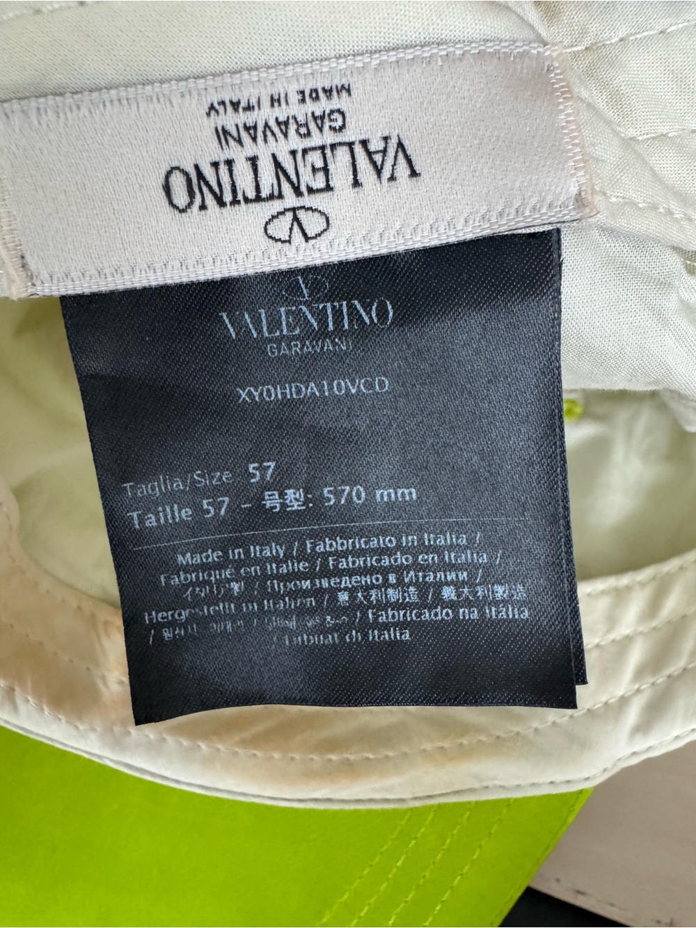 LOW START!! Valentino  Neon Green Logo Baseball Cap - Picture 4 of 10